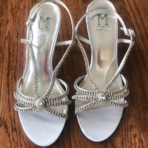 Marinelli silver sequin strappy heels - Picture 1 of 5